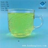 120ml glass coffee beverage cup with handle