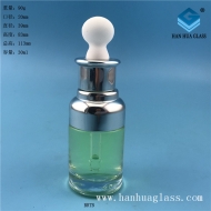 30ml electroplated silver adhesive dropper transparent glass essential oil bottle
