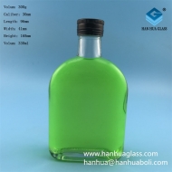 Manufacturer of 330ml glass flat wine bottle
