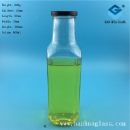 Export 900ml rectangular juice beverage glass bottle