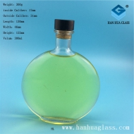 300ml flat round glass wine bottle