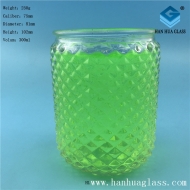 300ml round glass candle holder cup