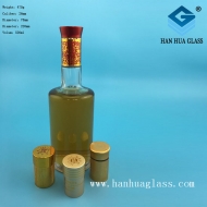 500ml round glass bottle with crystal white material