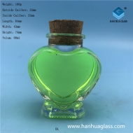 80ml heart-shaped wishing glass bottle