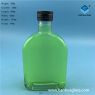 350ml rectangular glass flat wine bottle