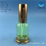 30ml plated gold cap spray perfume glass bottle