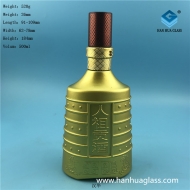 500ml spray coated glass wine bottle