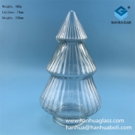 Large Christmas tree glass bottle