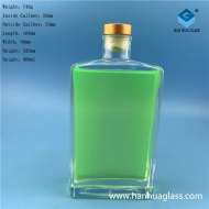 500ml rectangular flat vodka bottle