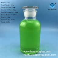 1000ml round wide mouth transparent glass reagent bottle