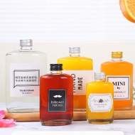 Juice beverage glass bottle