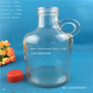 600ml transparent glass wine bottle