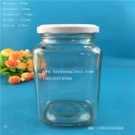 370ml rectangular glass jam bottle