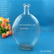 200ml flat round glass wine bottle