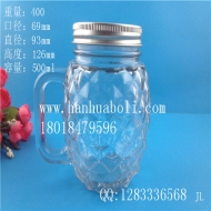 Wholesale 500ml Mason glass juice cup with handle