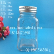 Factory direct sales 450ml square export honey glass bottle
