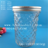 Hot selling 600ml diamond honey glass bottle