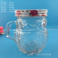 Wholesale 400ml Owl Handle Glass Mason Cup