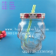 Wholesale 500ml skull glass juice bottle