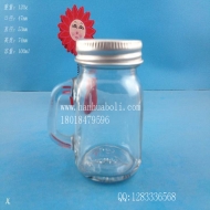 Wholesale 100ml glass Mason juice bottle with handle
