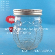 Manufacturer's direct sales 400ml owl shaped Mason glass jar