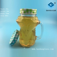 Manufacturer's direct sales 600ml fox shaped Mason glass juice cup