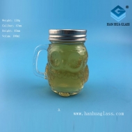 100ml owl shaped handle glass Mason juice cup