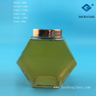 630ml hexagonal honey glass bottle manufacturer