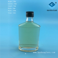 Hot selling 125ml flat rectangular glass wine bottle