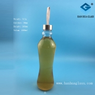 1000ml portable glass juice beverage bottle
