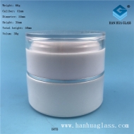 30g milky white cream glass cosmetic bottle