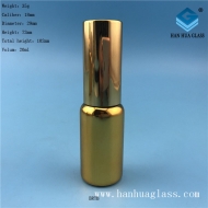 Hot selling 20ml electroplated golden glass essential oil split bottle