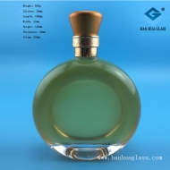 Wholesale of 500ml flat circular export glass wine bottles